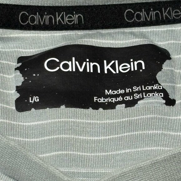 Calvin Klein Light Gray and beige Striped Tee (two) - Picture 3 of 8